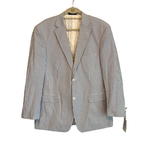 Paul Fredrick Blazer Charcoal Striped 44R NWT